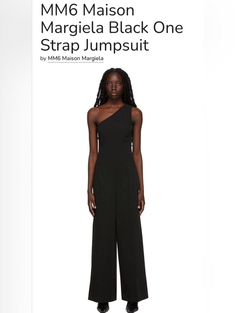 SEASON 24' MM6 Maison Margiela black wide leg one-shoulder jumpsuit new M 42 IT
